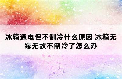 冰箱通电但不制冷什么原因 冰箱无缘无故不制冷了怎么办